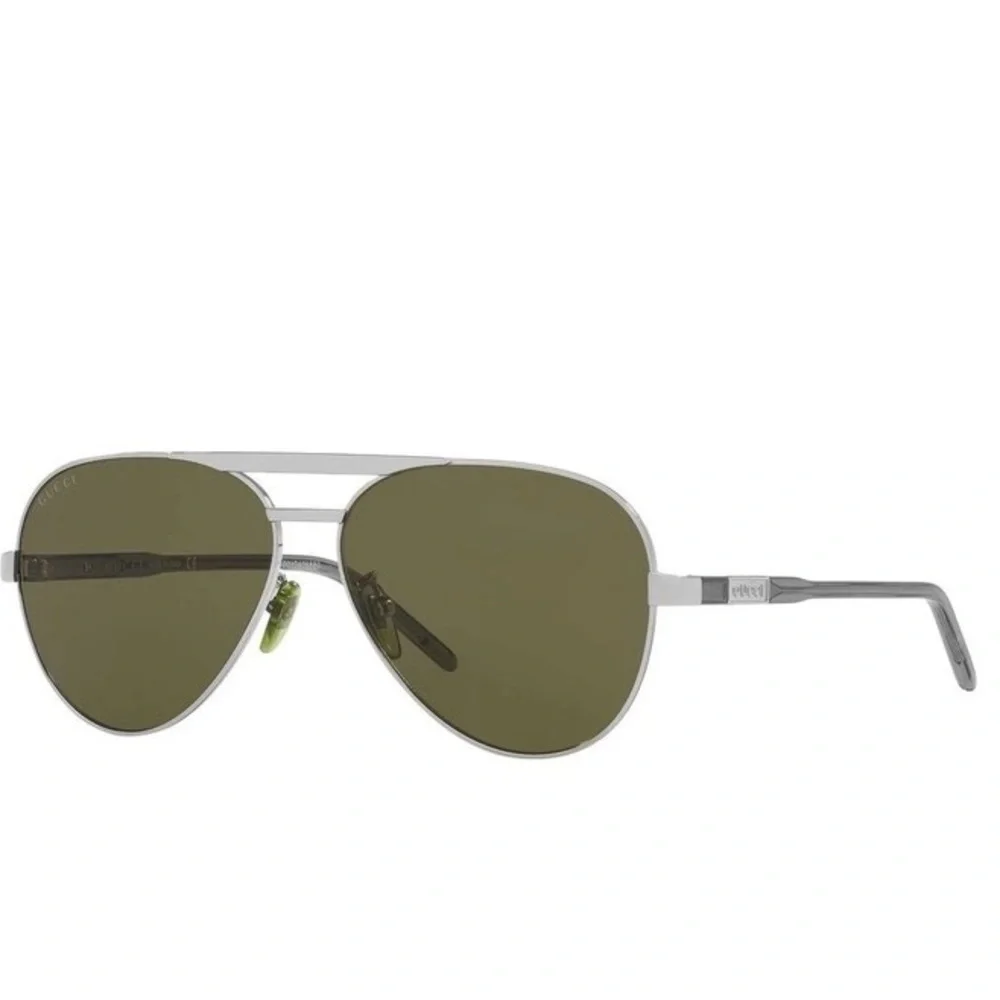 💯- New Authentic Gucci™ GG1163S 002 60 - Silver/Gray Sunglasses